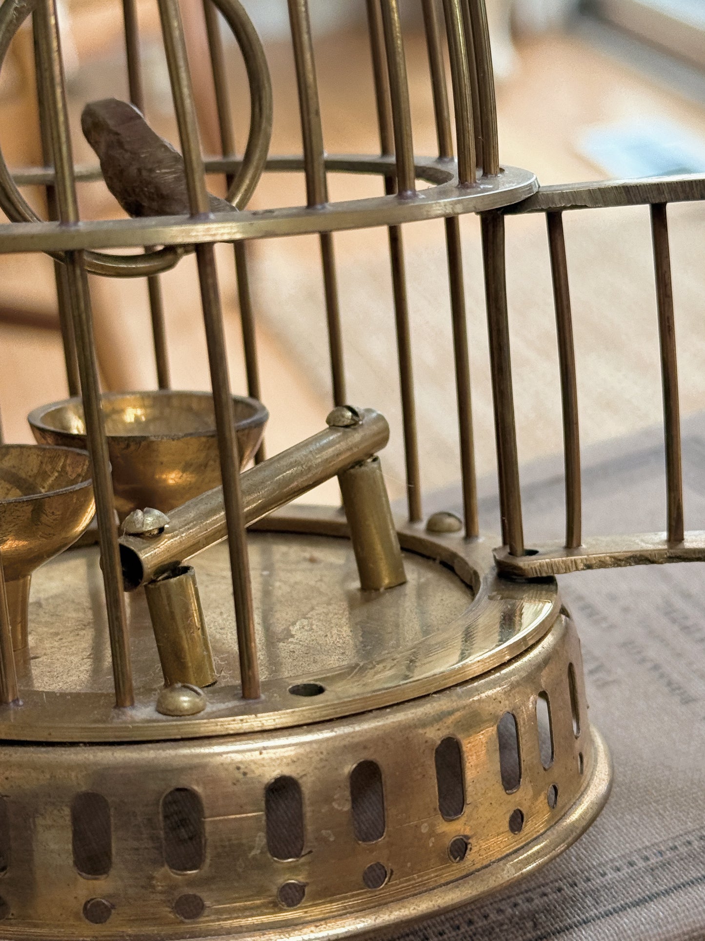 Mini Vintage Brass Bird Cage