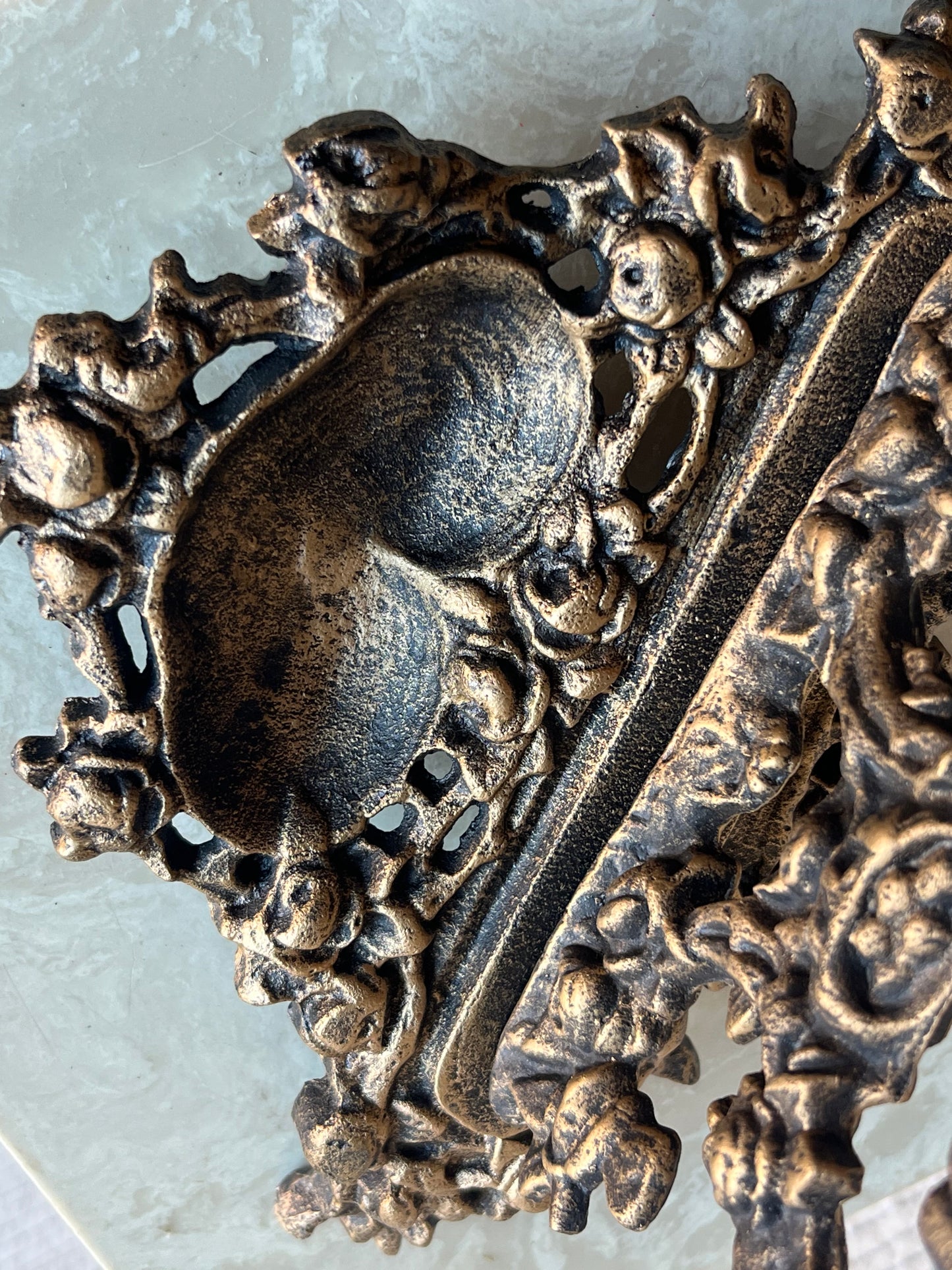 Antique Cast Iron Vanity Mirror – Victorian/Gothic/Medieval Style - RARE