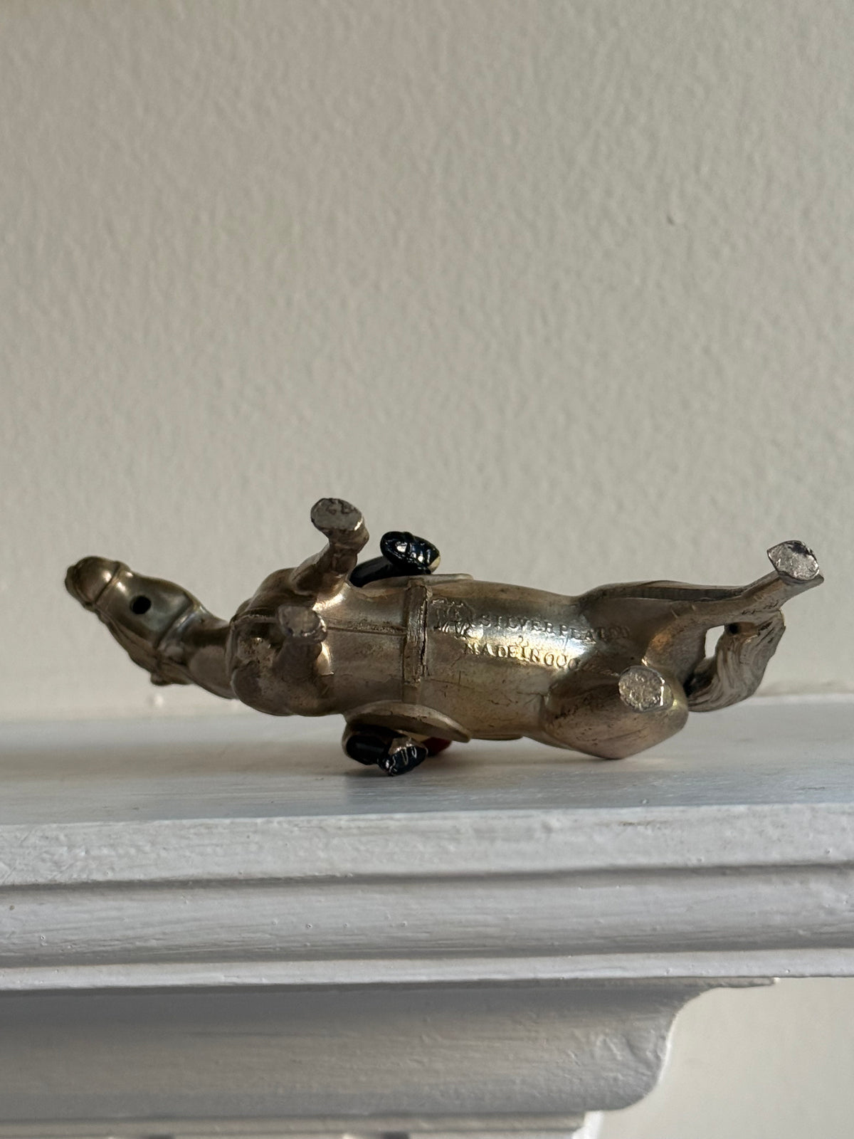 Silver Plate Horse and Jockey Figurines