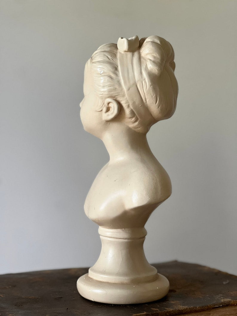 Vintage 1950s Collectable Bust Statues of Jean Antoine Houdon's "Des Infants" - Alexandre & Louise