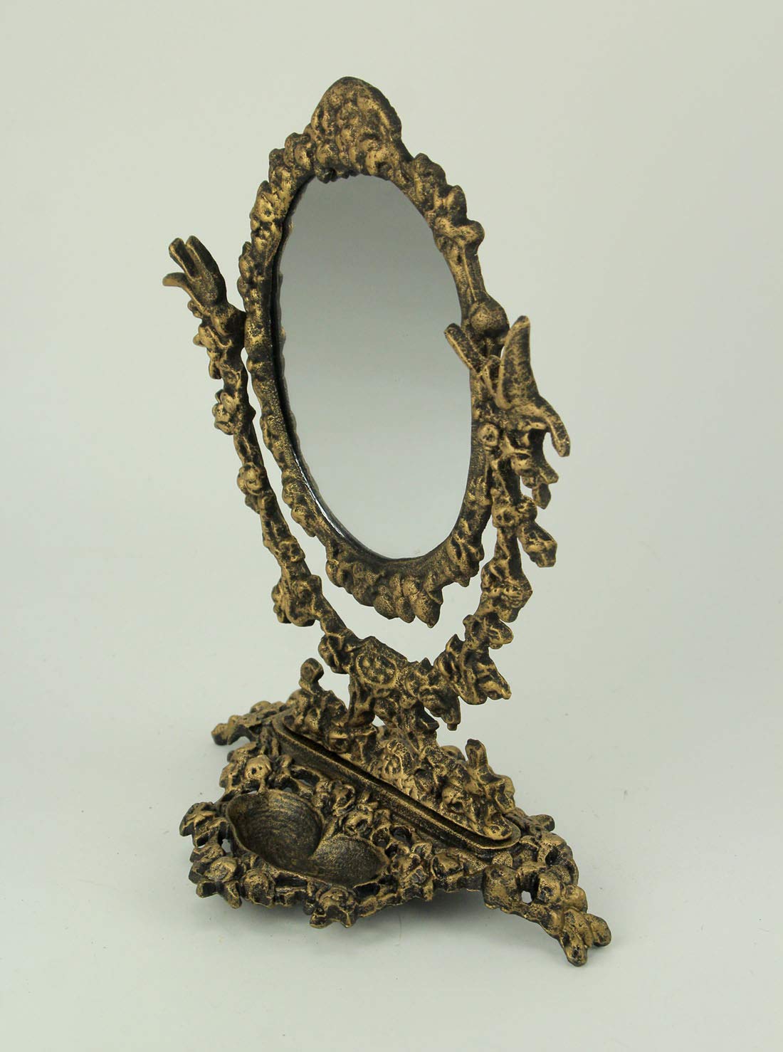 Antique Cast Iron Vanity Mirror – Victorian/Gothic/Medieval Style - RARE