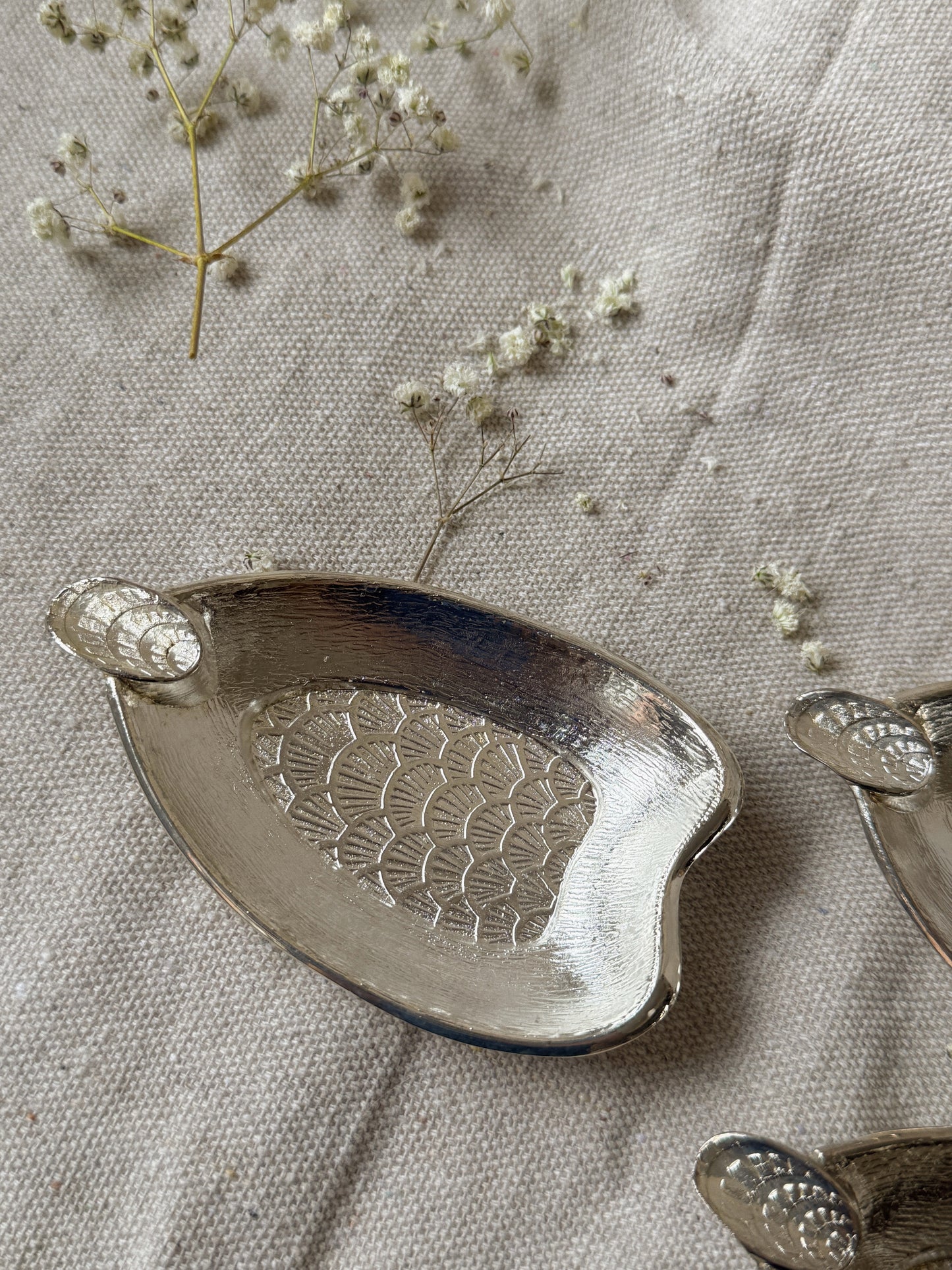Vintage Silver-Plated Stackable Swan Ashtray Set from England, Set of 5