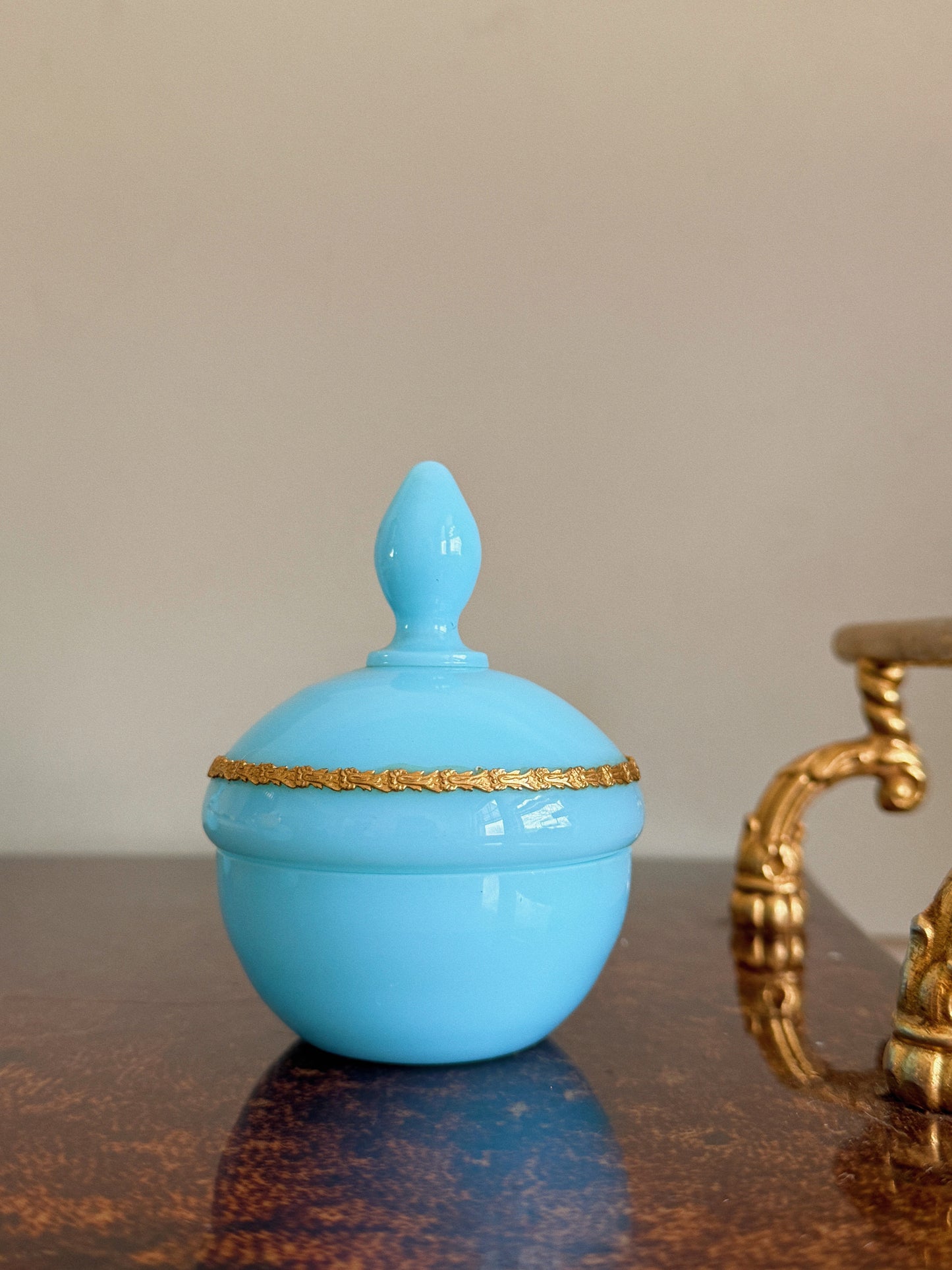 Antique Blue Opaline Gilded Ormolu
Vanity Set (3)