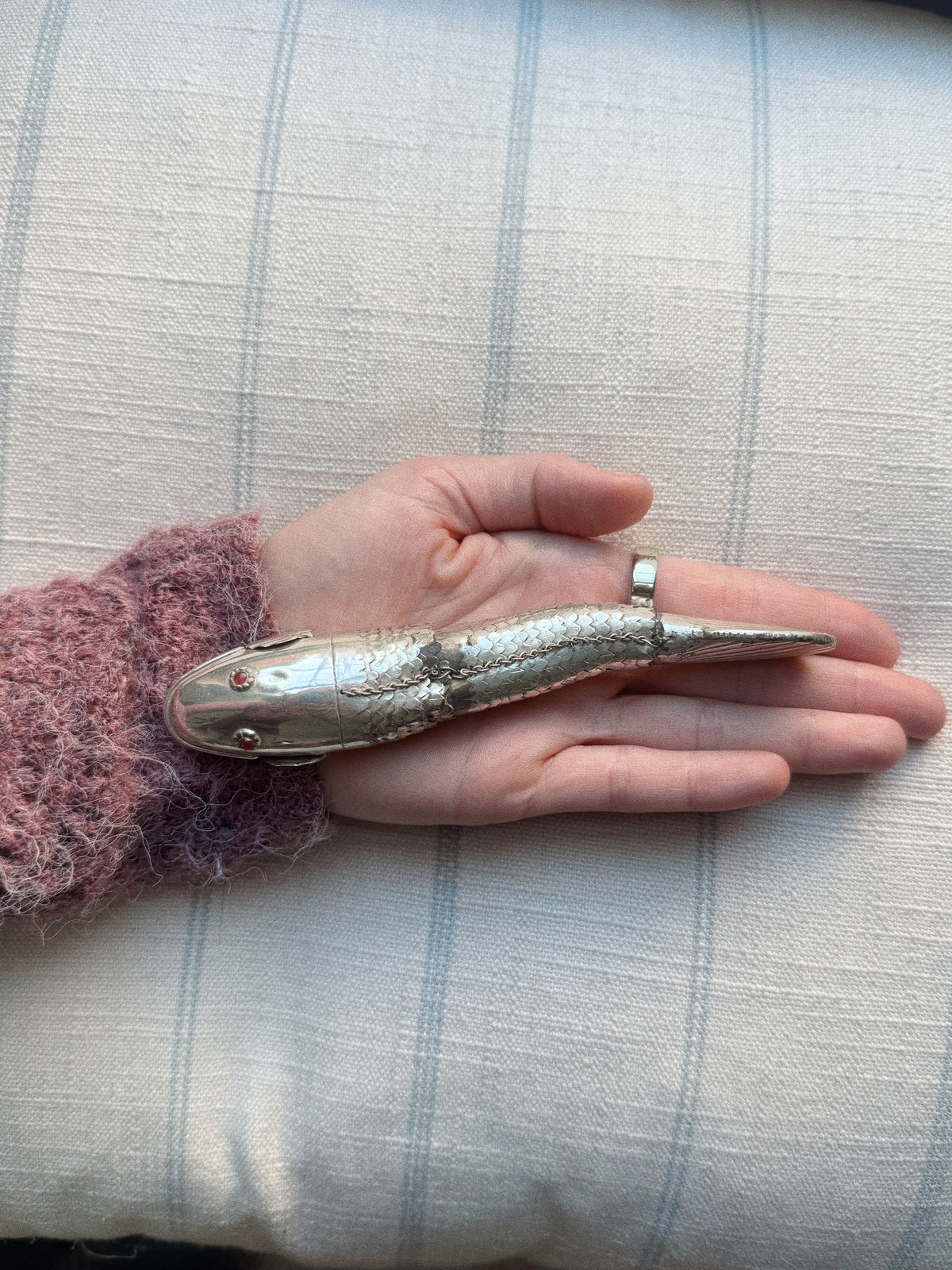 Silver Plated Antique Medina Style Articulated Fish Figurine