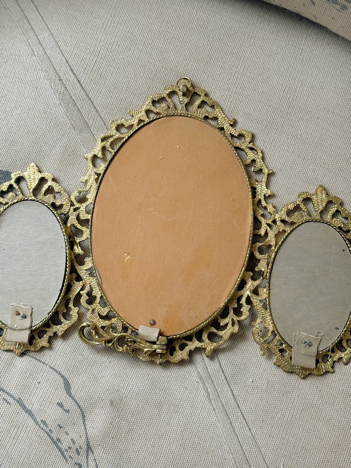 Vintage Three Oval Portrait; Hanging or Standing