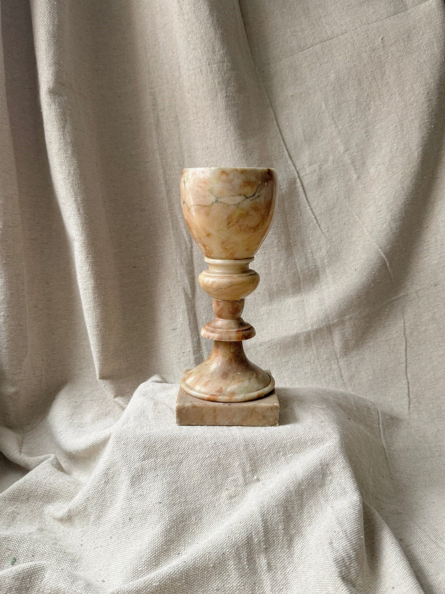 Neoclassical Alabaster Pedestal Chalice