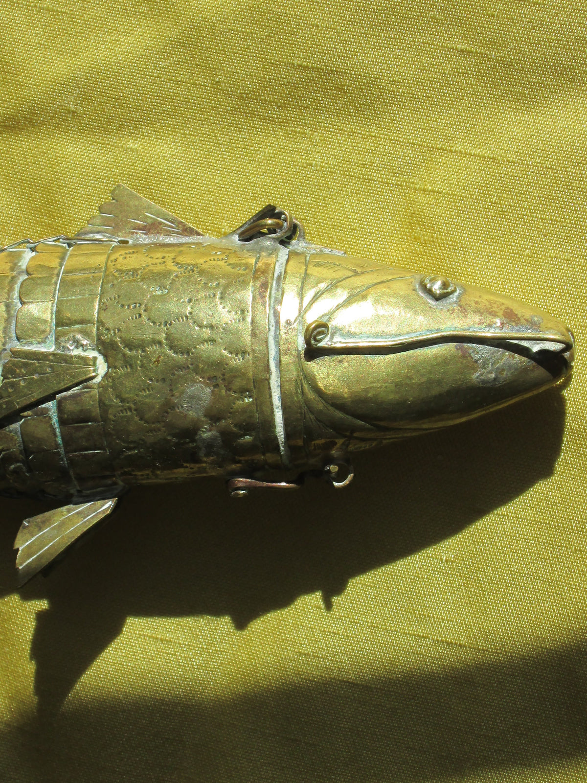 Antique Articulating Brass Fish Snuff Box