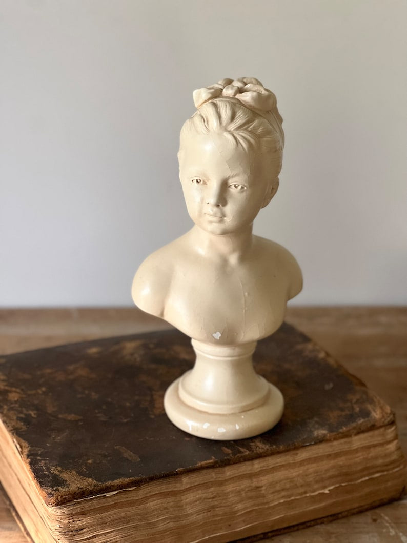 Vintage 1950s Collectable Bust Statues of Jean Antoine Houdon's "Des Infants" - Alexandre & Louise