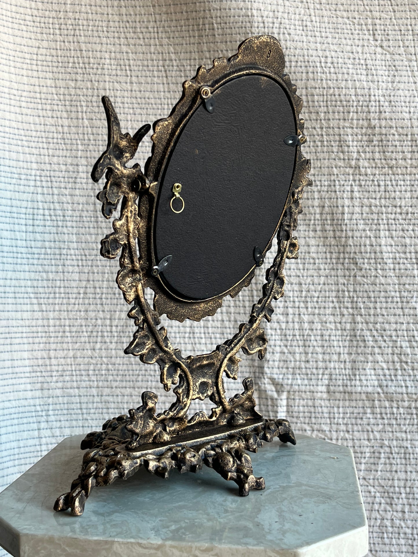 Antique Cast Iron Vanity Mirror – Victorian/Gothic/Medieval Style - RARE