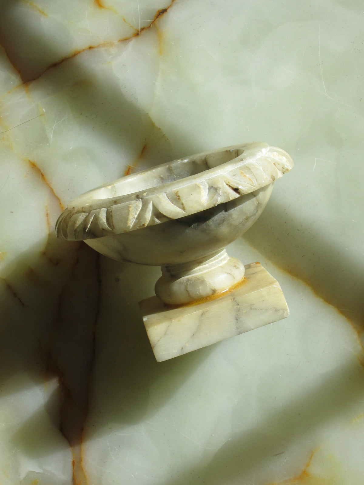 Mini Alabaster Birdbath