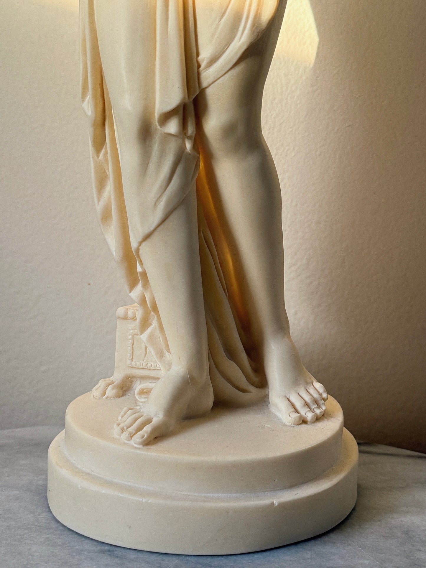 Antique Classical Female Figure Sculpture (Signed A. Santini)