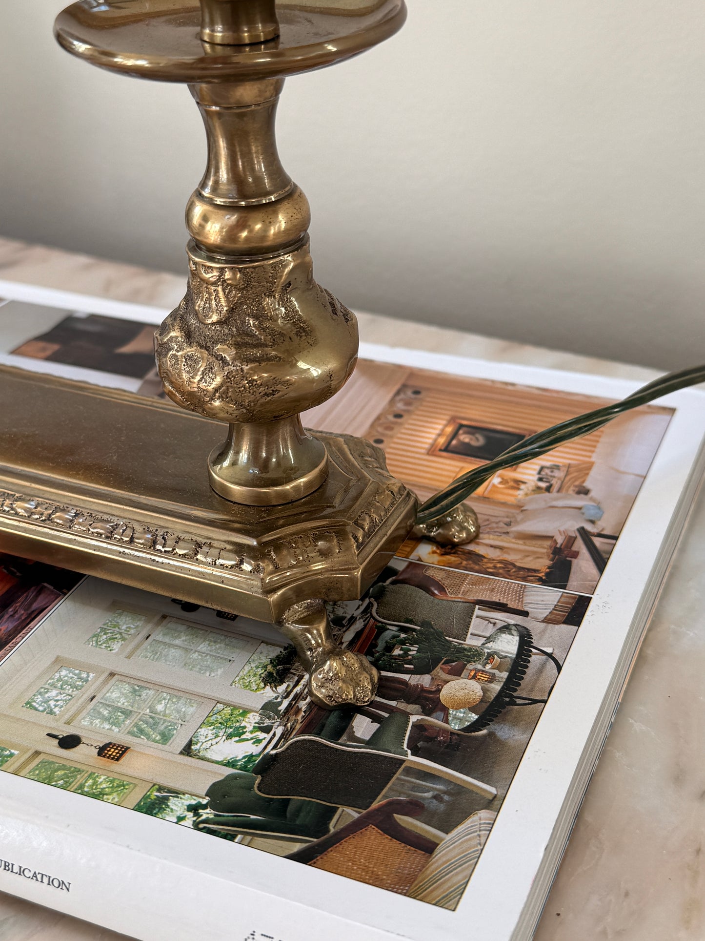Lion Paw Brass Lamp