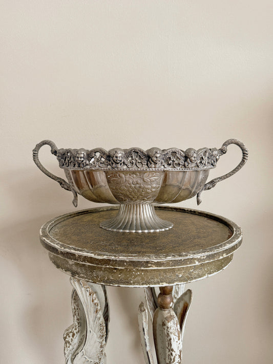 Victorian Style Silver-plated Cherub Pedestal Bowl