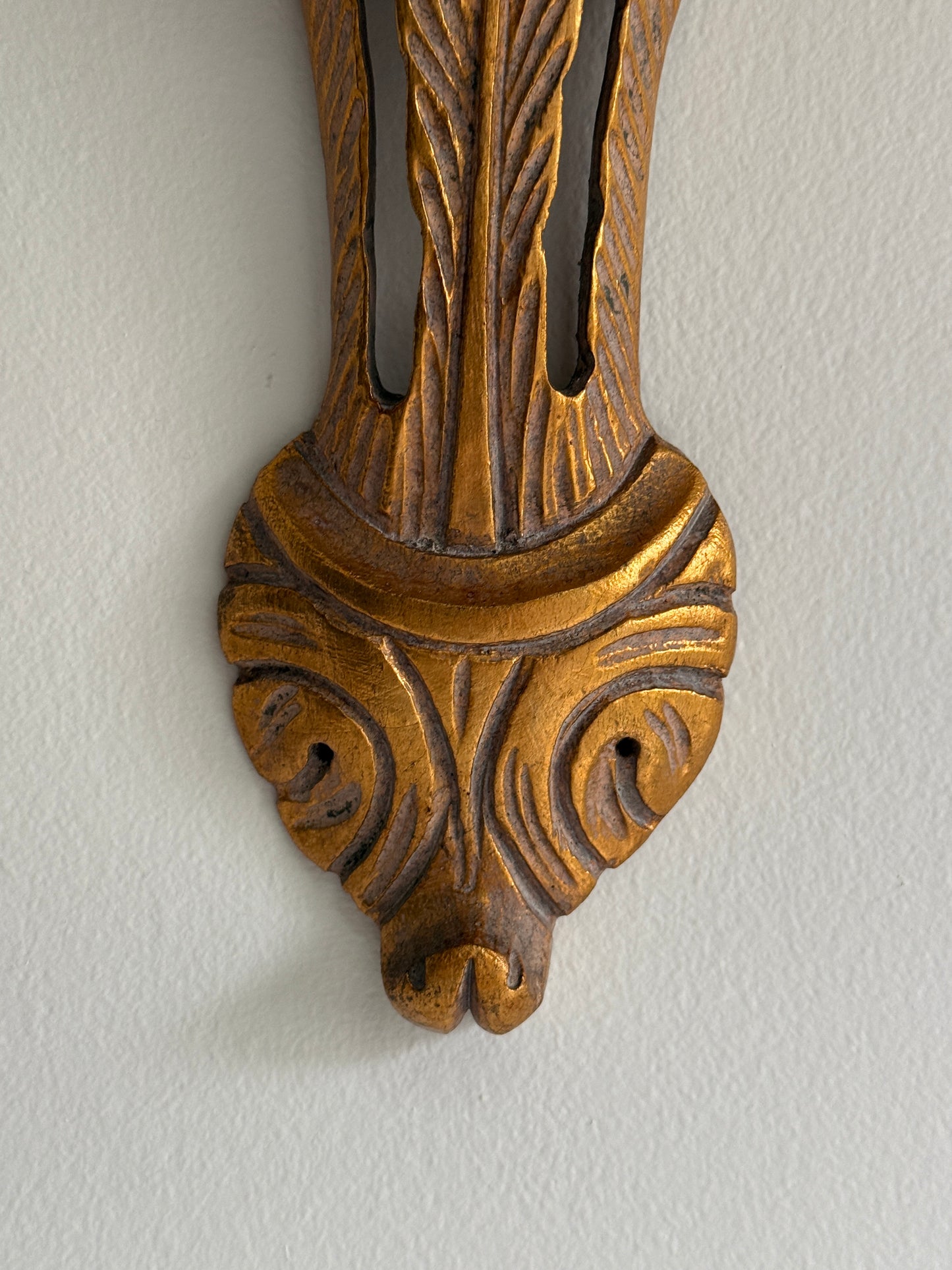 Vintage Florentine Gilt Hand Carved Wall Shelves (2)