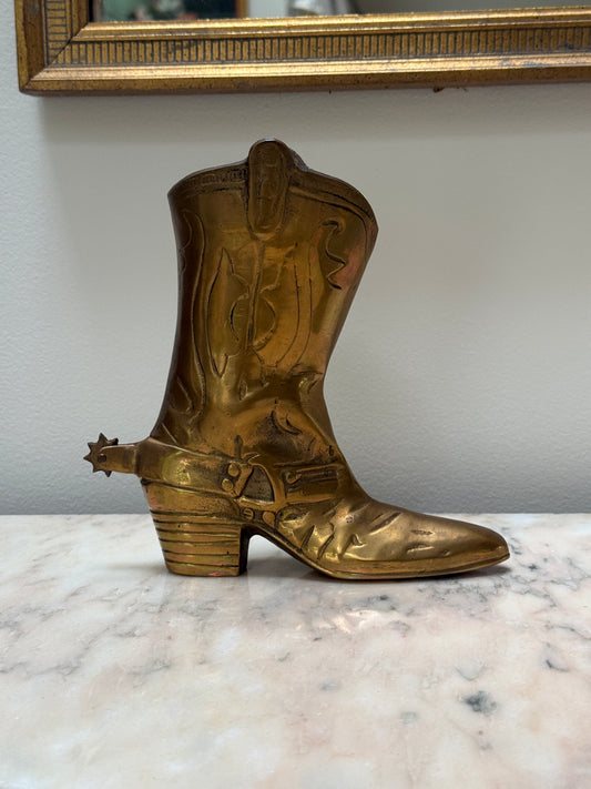 Brass Cowboy Boot with Spur