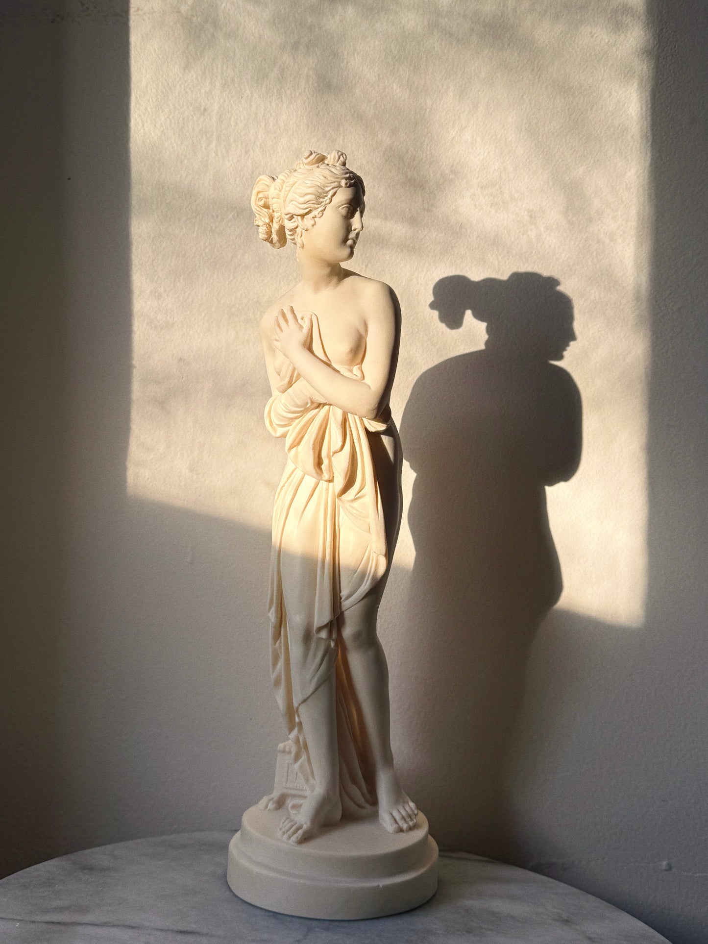 Antique Classical Female Figure Sculpture (Signed A. Santini)