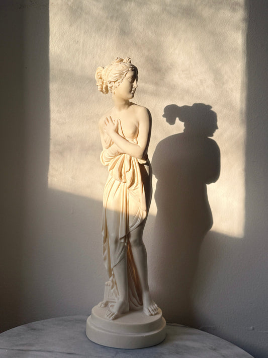 Antique Classical Female Figure Sculpture (Signed A. Santini)