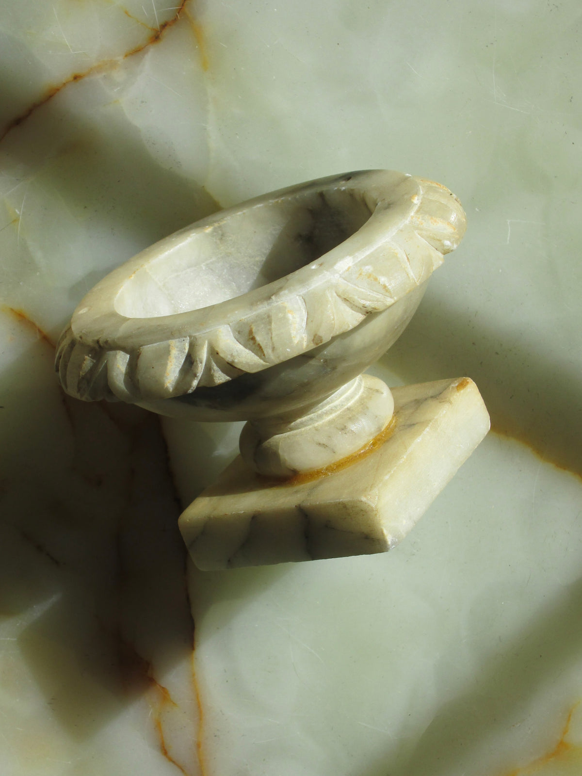 Mini Alabaster Birdbath