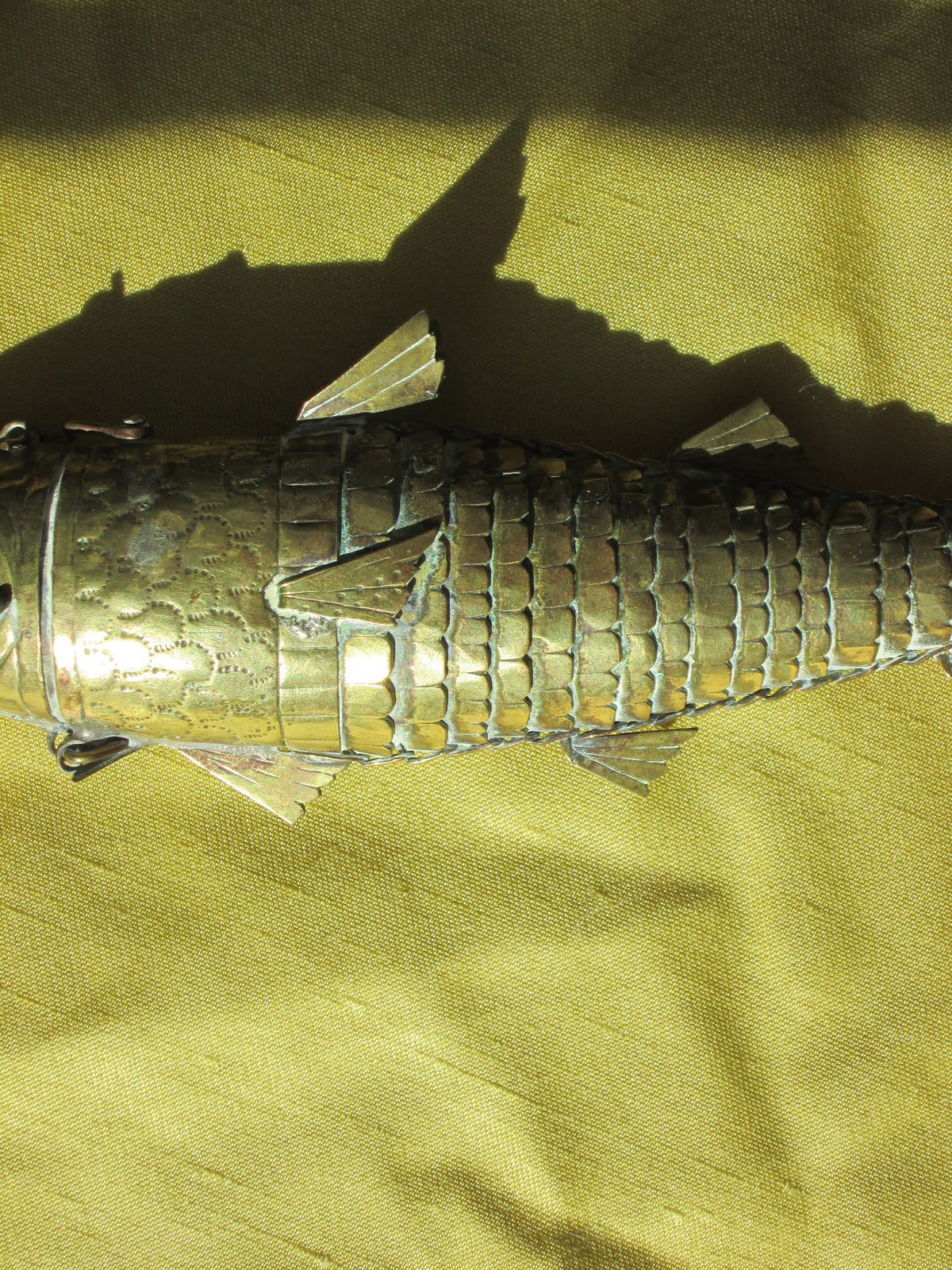 Antique Articulating Brass Fish Snuff Box