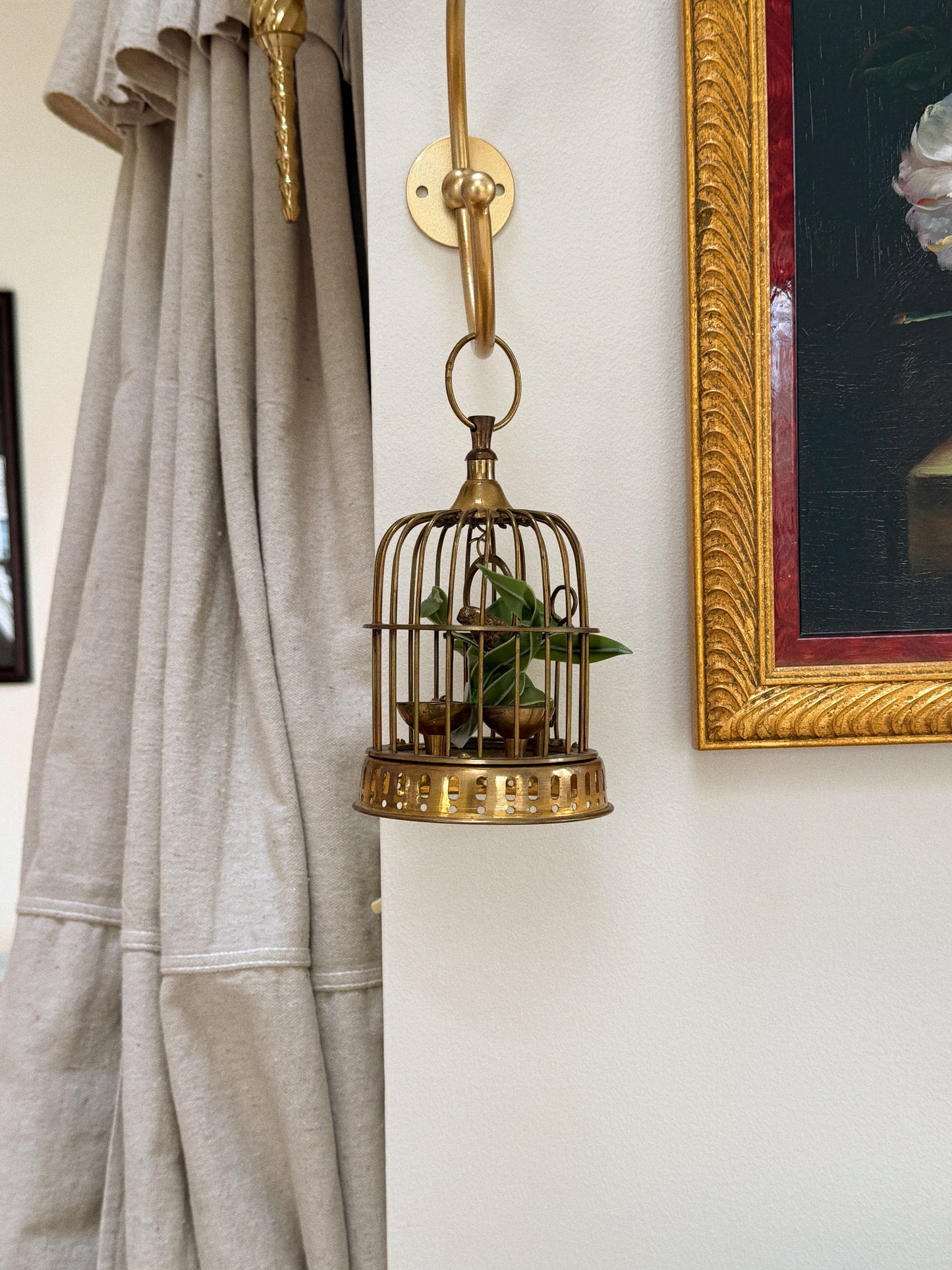 Mini Vintage Brass Bird Cage