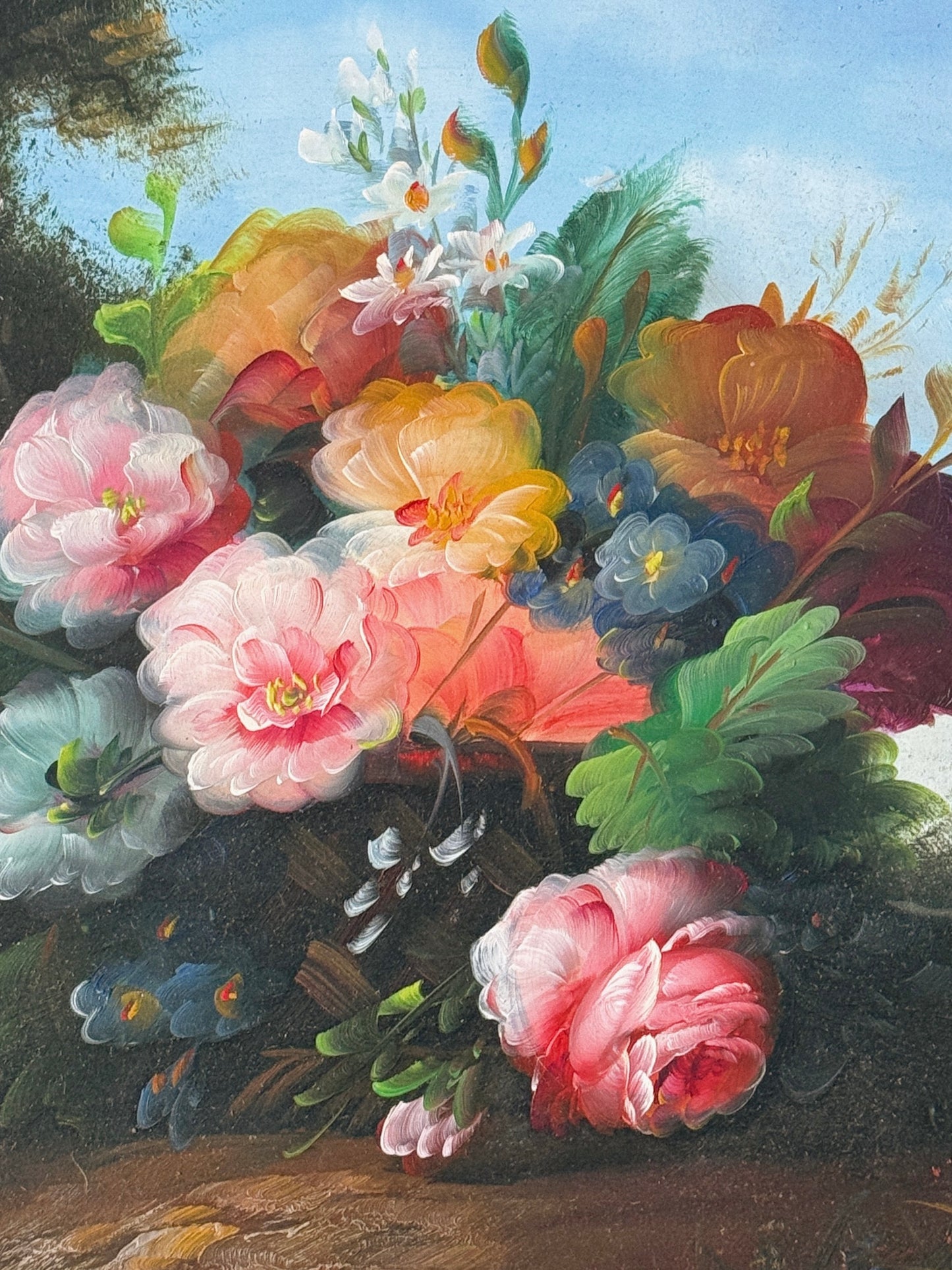 Floral Still Life in Ornate Gilt Frame