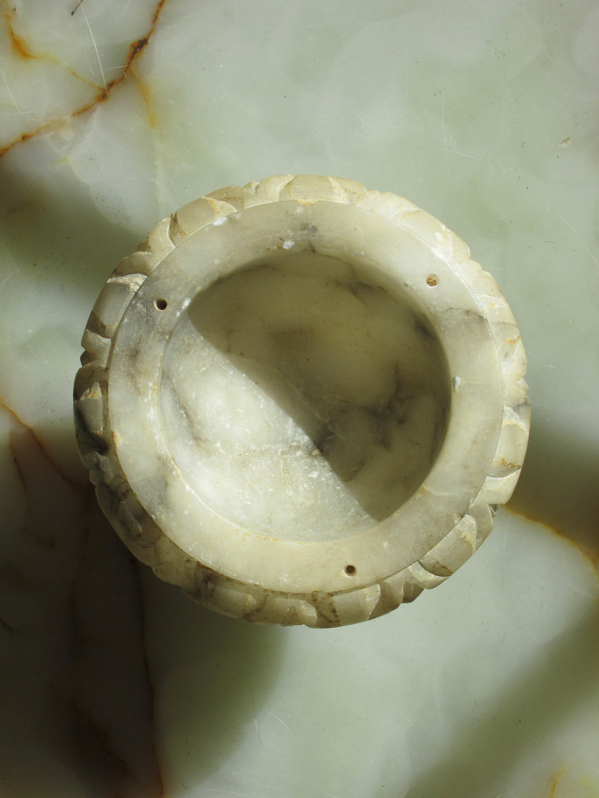 Mini Alabaster Birdbath