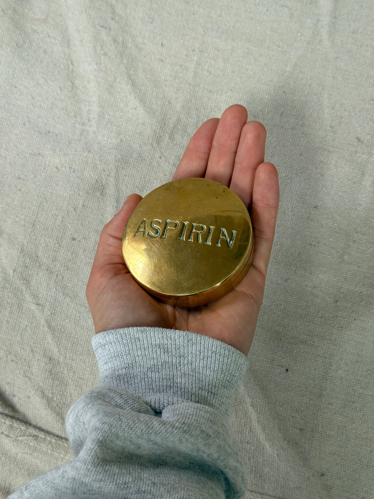 Rare Brass Aspirin Pill Box
