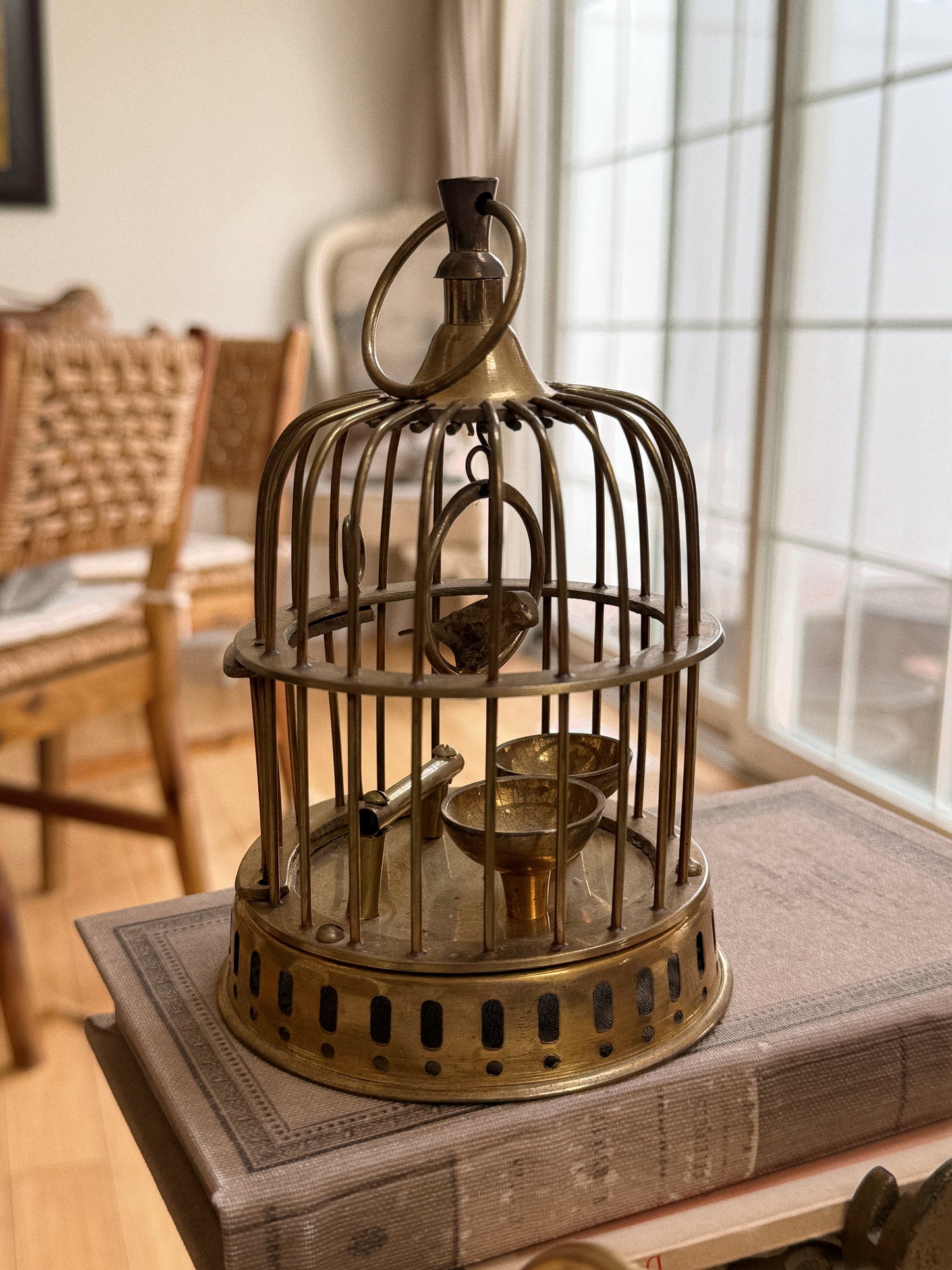 Mini Vintage Brass Bird Cage