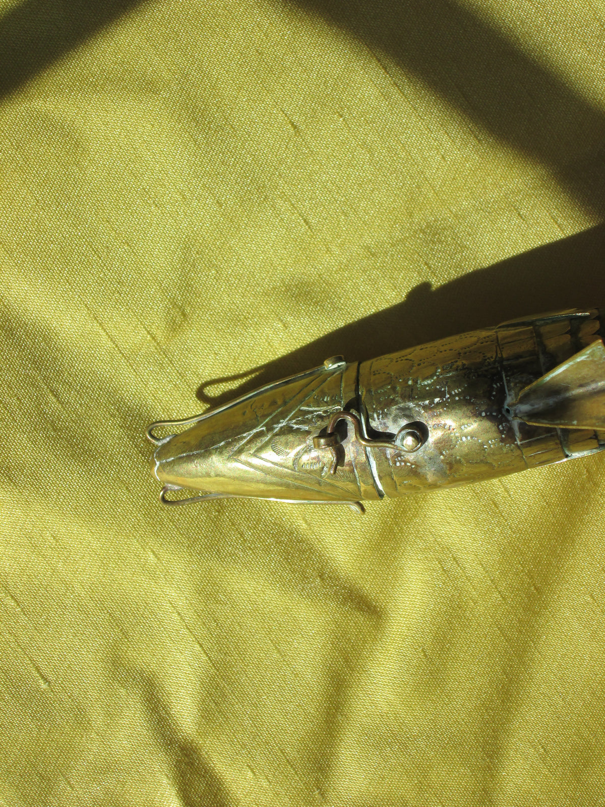 Antique Articulating Brass Fish Snuff Box