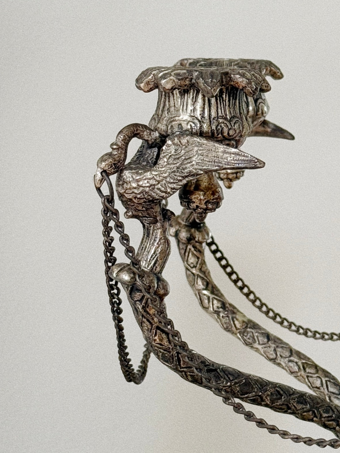 Antique Silver Plated Empire Swan Candelabra