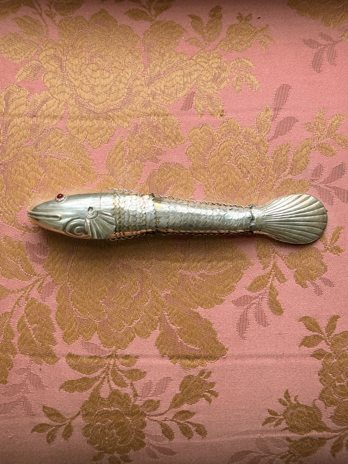 Silver Plated Antique Medina Style Articulated Fish Figurine
