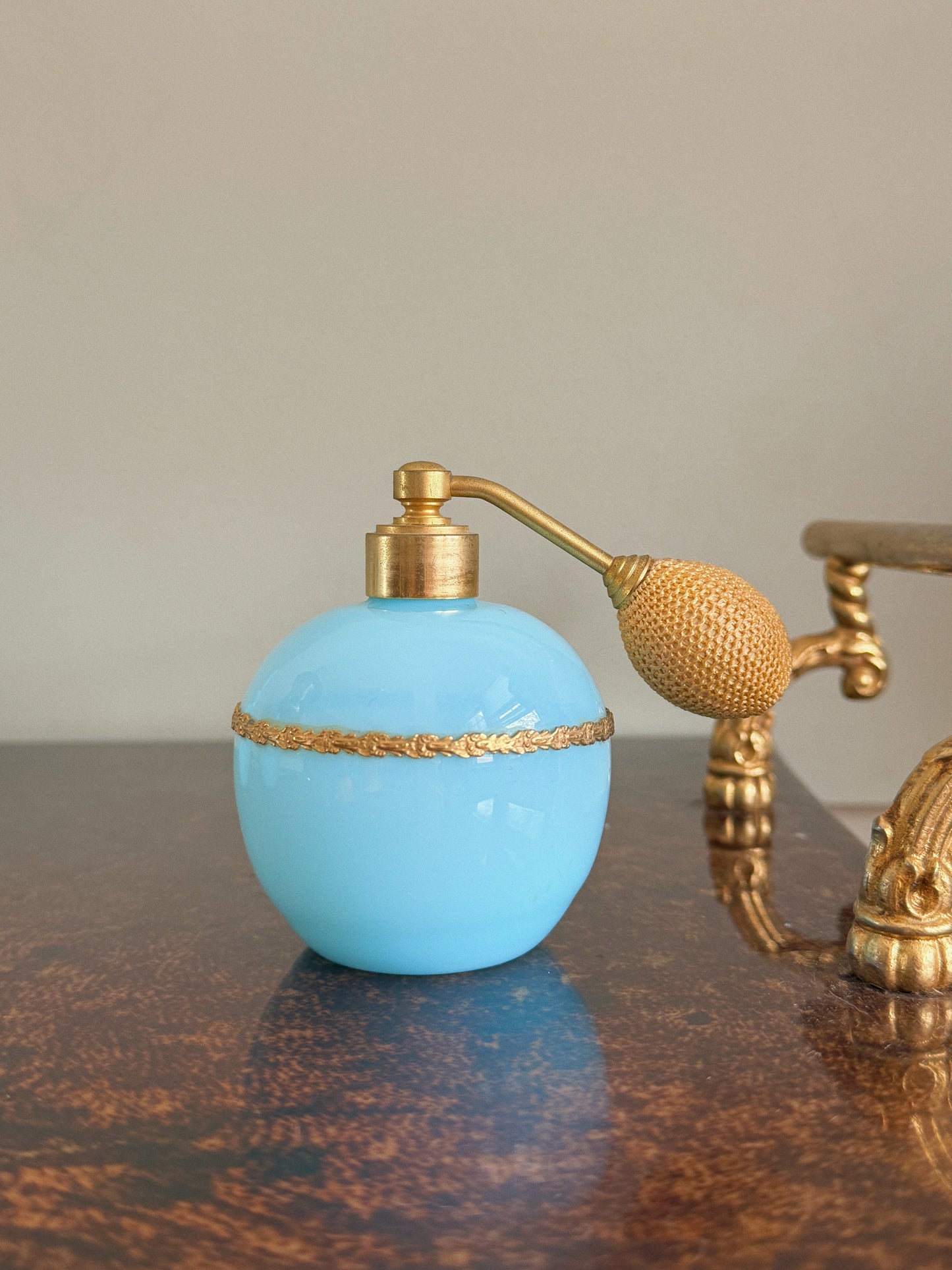 Antique Blue Opaline Gilded Ormolu
Vanity Set (3)