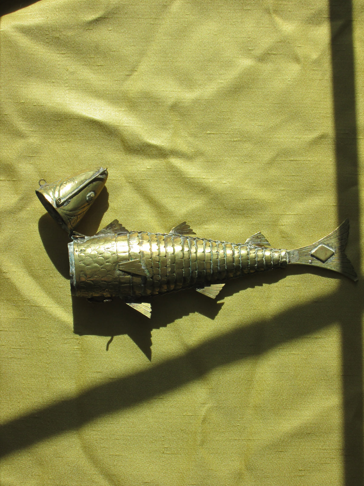 Antique Articulating Brass Fish Snuff Box