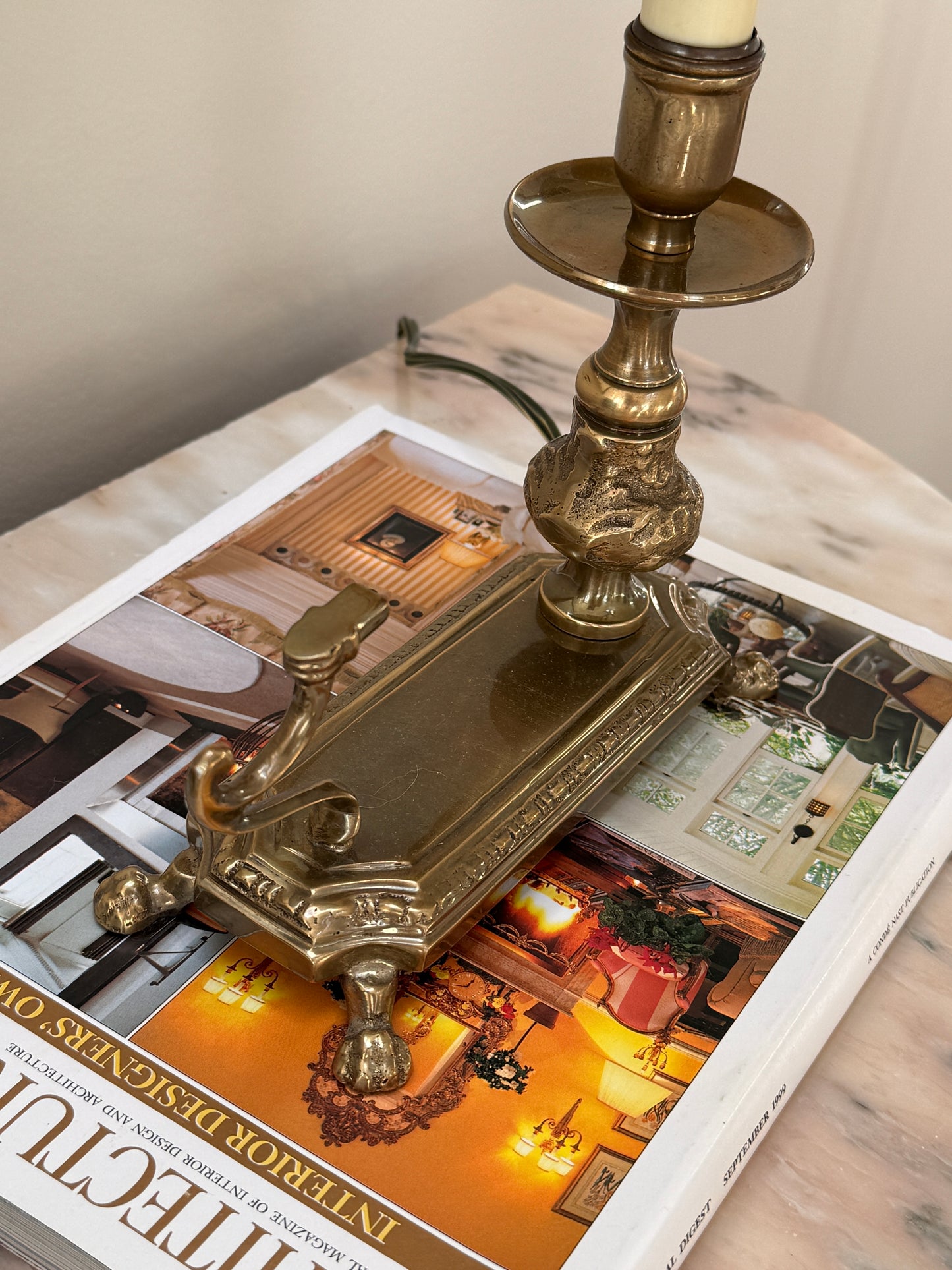 Lion Paw Brass Lamp