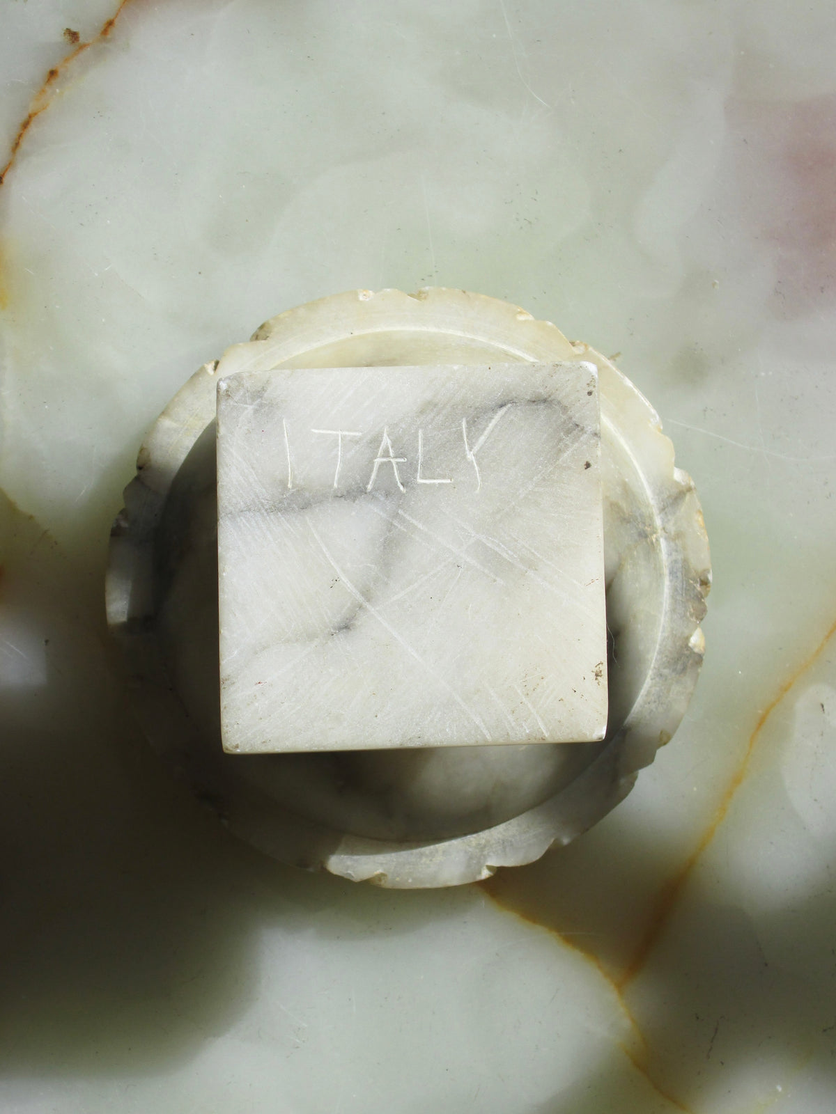 Mini Alabaster Birdbath