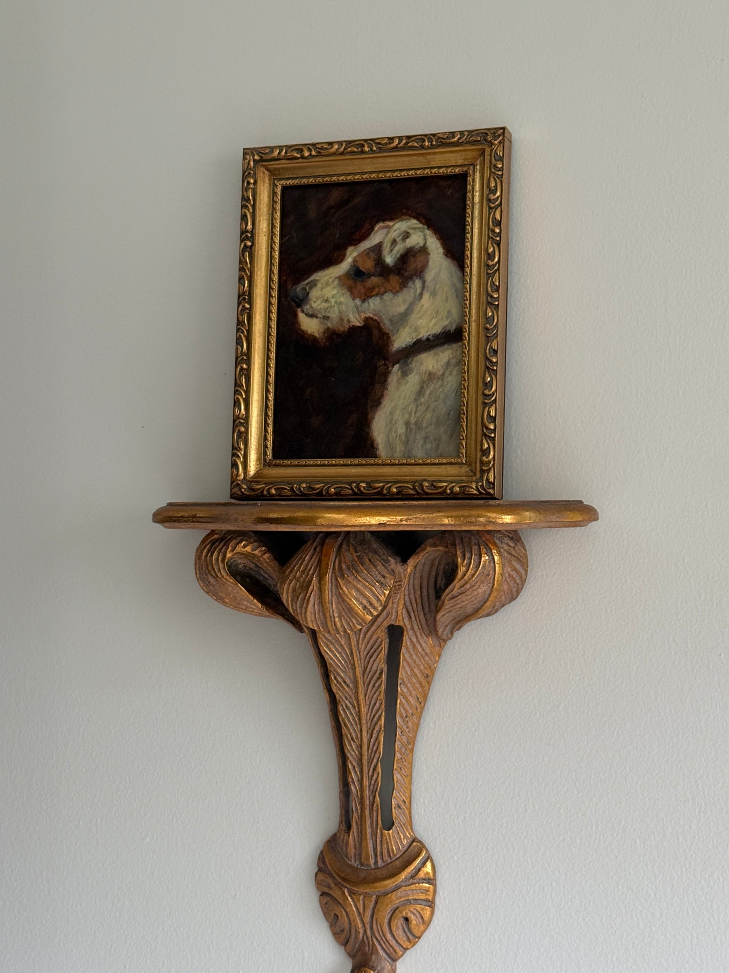 Vintage Florentine Gilt Hand Carved Wall Shelves (2)
