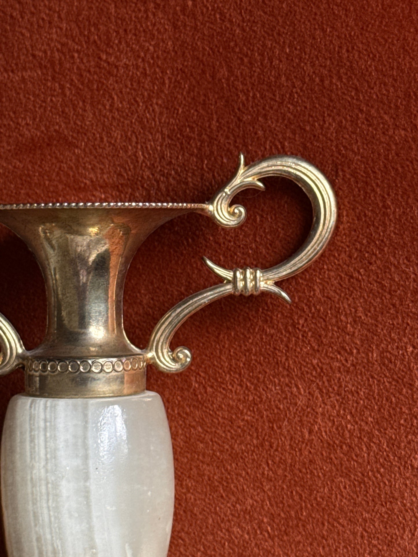 Small Onyx Bud Vase, Italy, Brass