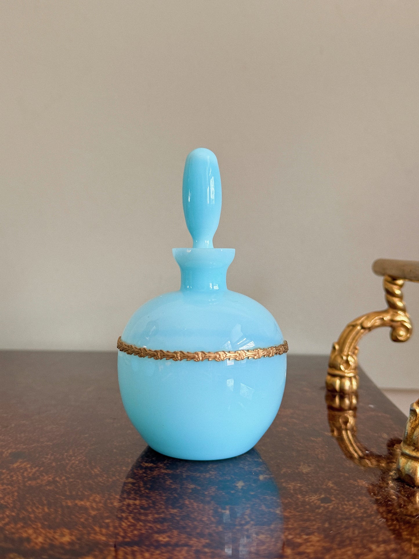 Antique Blue Opaline Gilded Ormolu
Vanity Set (3)