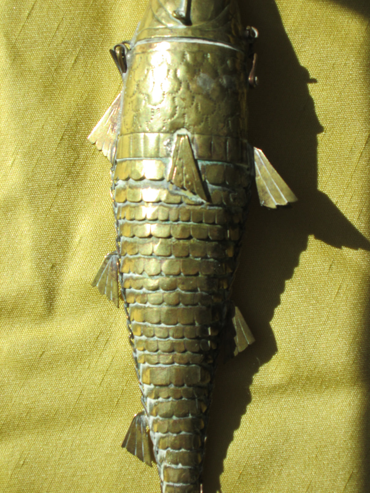 Antique Articulating Brass Fish Snuff Box