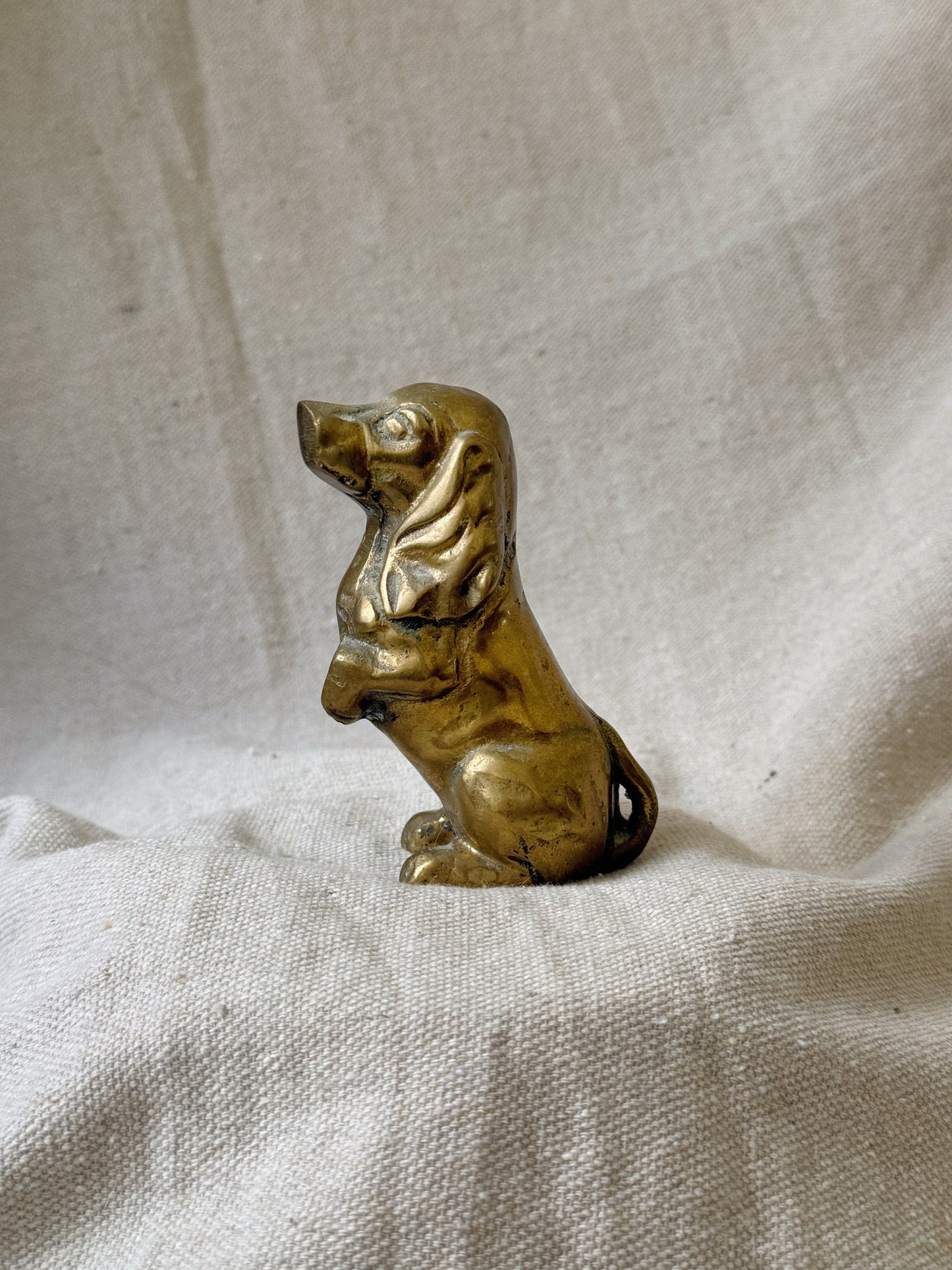 Begging Brass Dachshund