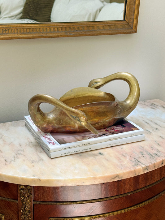 Brass Swan Head Cachepot