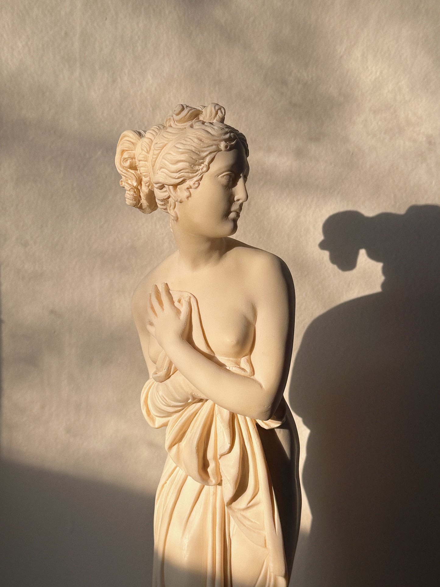 Antique Classical Female Figure Sculpture (Signed A. Santini)