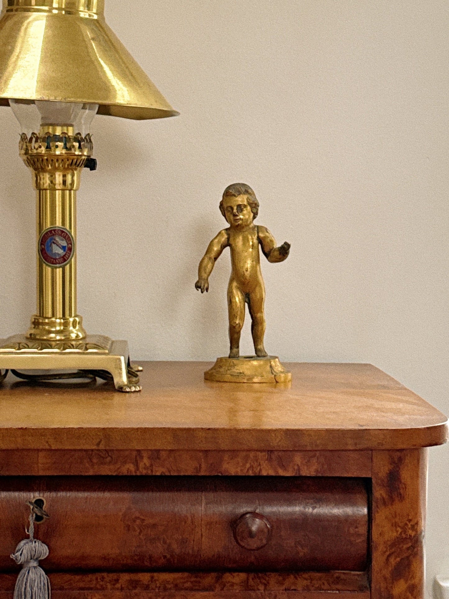 Architectural Salvage Gilt Bronze Freestanding Cherub
