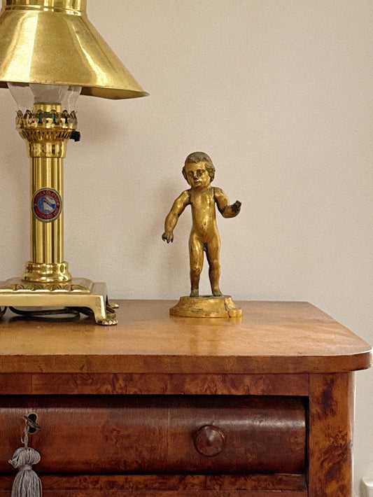 Architectural Salvage Gilt Bronze Freestanding Cherub