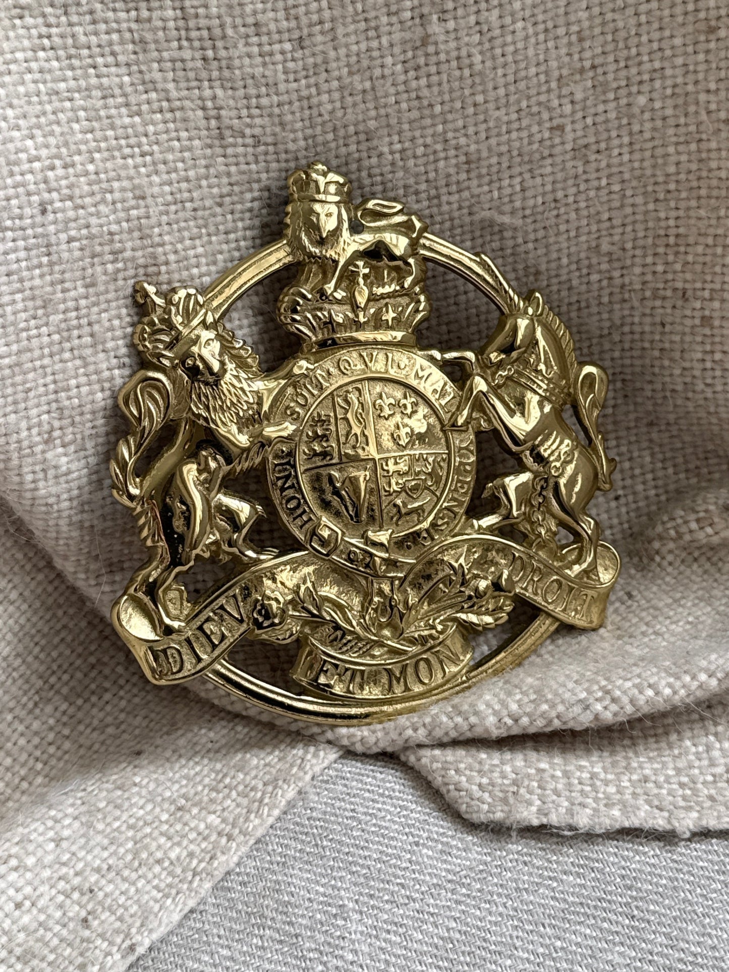 Brass Kings Arms Trivet, 1953