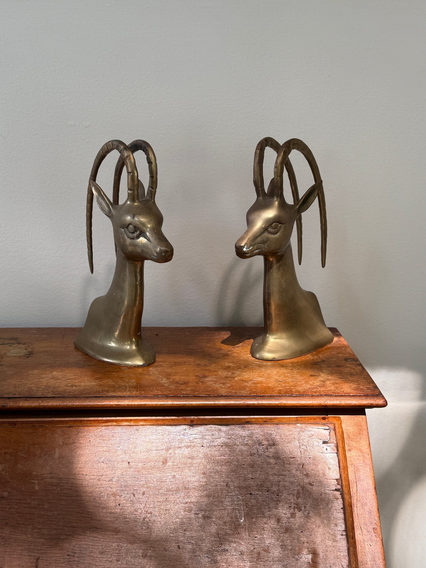 Antelope Brass Bookends
